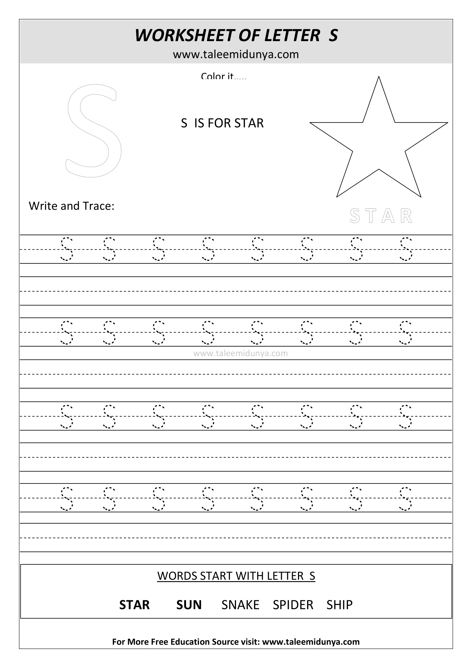 worksheet S